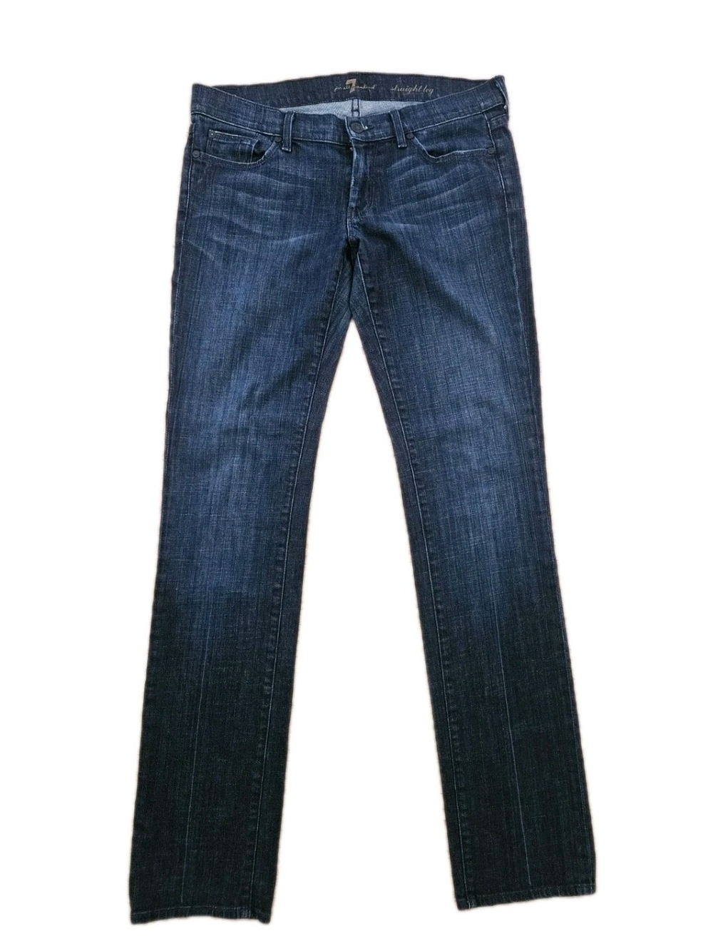 7 For All Mankind Men's Dark Blue Standard Straight-Leg Jeans Sz 30x28